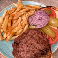 New burger with redefine meat  at Safsal in Tel Aviv