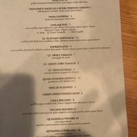 Vegan menu p1 at La Serenata Restaurant in West Los Angeles