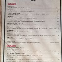 Side one of the menu for veg peeps! at La Serenata Restaurant in West Los Angeles