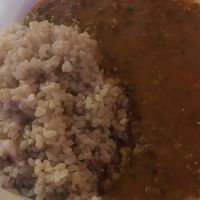 Lentil dhal with brown rice at Bibliothe in Rome