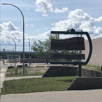 Road sign at Down to Earth in Fort Nelson