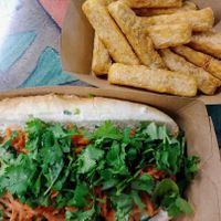 Vegan Banh Mi sandwich & yucca Fries🍴2020 at The Dragonfly in Ocala
