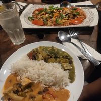 Thai green and red curry and Pad Thai at Joy in Candolim