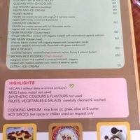 Menu at Joy in Candolim