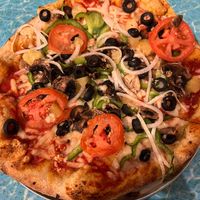 Veg Out pizza, veganized  at Mellow Mushroom in Knoxville