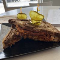 This is advertised with a Caesar salad, that is actually sold separately for $7.95. The sandwich is large, I didn’t need a salad with it.  at Copper Branch in Bowmanville