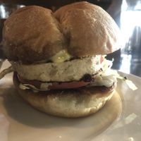 Meatless chikn sandwich at Beertown Public House in Cambridge