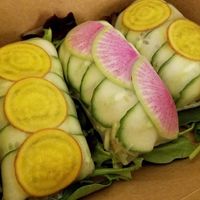 Raw spring rolls, amazing, and much larger than you'd expect at Kelley Farm Kitchen in Harpers Ferry