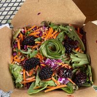 Side salad with blackberries at Kelley Farm Kitchen in Harpers Ferry