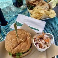 Chickpea Salad Sandwich (top) and Maryland Jack sandwich (bottom). Both so good!!  at Kelley Farm Kitchen in Harpers Ferry
