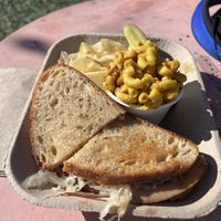 Pickle Rye Reuben and Mac & Cheese  at Kelley Farm Kitchen in Harpers Ferry