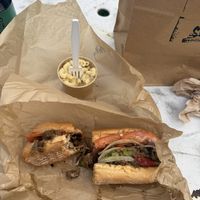 “Loaded Seitan Philly” is fantastic, the Mac and Cheese is terrific.  My go to spot when racing at Summit point.  The food & people are great, and place is low key. + the ice c at Kelley Farm Kitchen in Harpers Ferry