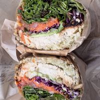 Amazing Baja chicken wrap 🤍🌱  at Kelley Farm Kitchen in Harpers Ferry