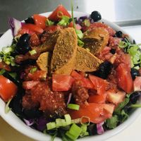 Italian salad w/ beyond brat  at Kelley Farm Kitchen in Harpers Ferry