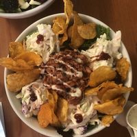 The Pitmaster Salad - BBQ jackfruit, cole slaw, BBQ potato chips, ranch dressing at Kelley Farm Kitchen in Harpers Ferry