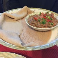 Crushed fava beans cooked with tomato, onion and garlic at Addis Abeba in Footscray