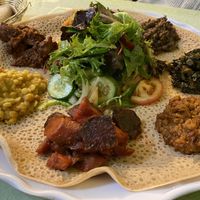 Their mixed veg platter for 2   at Addis Abeba in Footscray