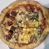 Half BBQ Tempeh Half Buffalo Tofu Pizza at Mellow Mushroom - Deer Lake Ct in Jacksonville