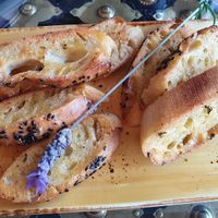 Garlic Bread....crunchy & great! at Lemonwood Eatery in Okato
