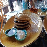 Buckwheat pancakes! Super sweet and tasty at Lemonwood Eatery in Okato