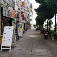 Looking down the street in direction to the port, the restaurant is on the left (where you can see the Indian flag) at Kerala Kitchen Ishigakijima - ケララキッチン石垣島 in Ishigaki