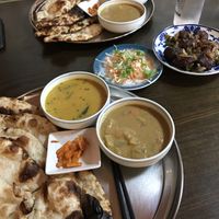 Manchurian veggies, 2 naan lunch sets with dal and veggie curry   at Kerala Kitchen Ishigakijima - ケララキッチン石垣島 in Ishigaki