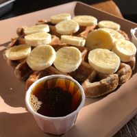 Vegan buckwheat waffle at Grass Roots Kitchen in Tarrytown
