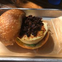 Vegan “egg” sandwich with avocado and mushroom “bacon” at Grass Roots Kitchen in Tarrytown