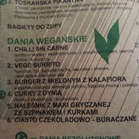 Vegan menu at ŁUBU DUBU in Gorzow Wielkopolski
