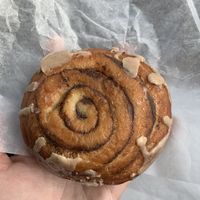 Bottom of cinnamon roll donut  at BKeDSHoP in Charleston