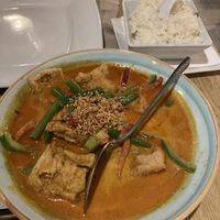 Panang curry with fried tofu (without fish sauce) at Thai Botánico in Tenerife