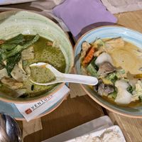 Green curry with tofu and coconut cream with basil with tofu  at Thai Botánico in Tenerife