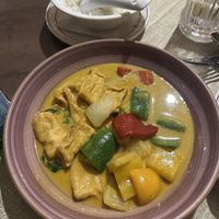 Yellow Curry & coconut rice (amazing!)  at Thai Botánico in Tenerife
