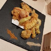 Tempura with curry powder and salt and pepper at Musubi in Tokyo
