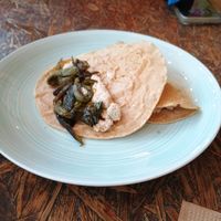 Quesadilla de requeson con rajas poblanas at Cafetería Tambien in Puebla