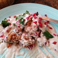 Chile en nogada vegano at Cafetería Tambien in Puebla