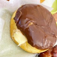 Chocolate iced Cream filled donut at Vegan Donut-Gelato in Houston