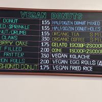 Menu board at Vegan Donut-Gelato in Houston