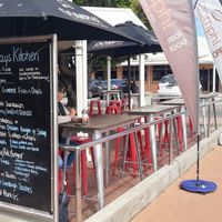 Outdoor seating at The Bays Kitchen in Saint Helens