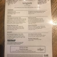 Current vegan menu (March ‘19) at The Watermill in Dorking