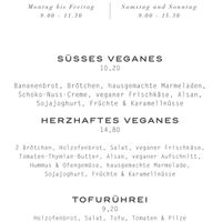 vegan breakfast options (unfortunately in german)  at Klippkroog in Hamburg