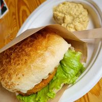 Falafel burger at Vegan Kantin in Bursa