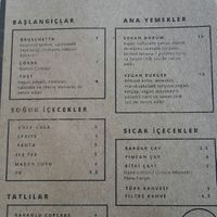 Menu at Vegan Kantin in Bursa