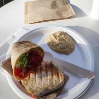 Falafel dürüm at Vegan Kantin in Bursa