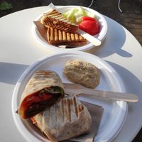 Köfte dürüm and cheese toast at Vegan Kantin in Bursa