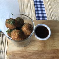 Tofu popcorn with bbq sauce at Moreish in Dubai