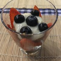 Vegan blueberry trifle  at Moreish in Dubai