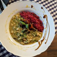 Chickpea and mushroom stew at Moreish in Dubai