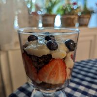 British aberry Trifle (vegan serve) at Moreish in Dubai