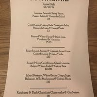 Vegan Night Menu - Sept 2019  at The Windmill in Macclesfield